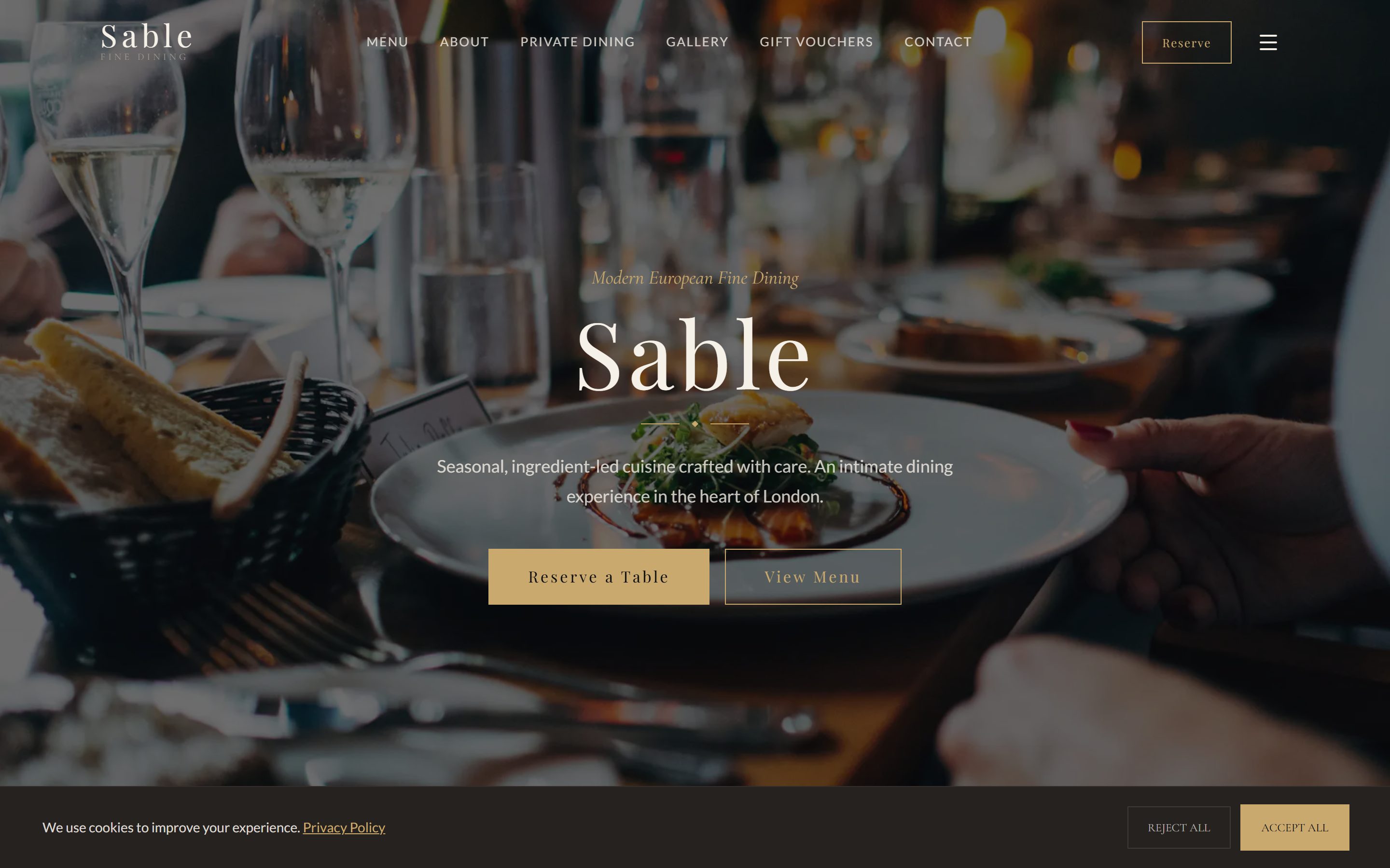 Screenshot of Sable homepage